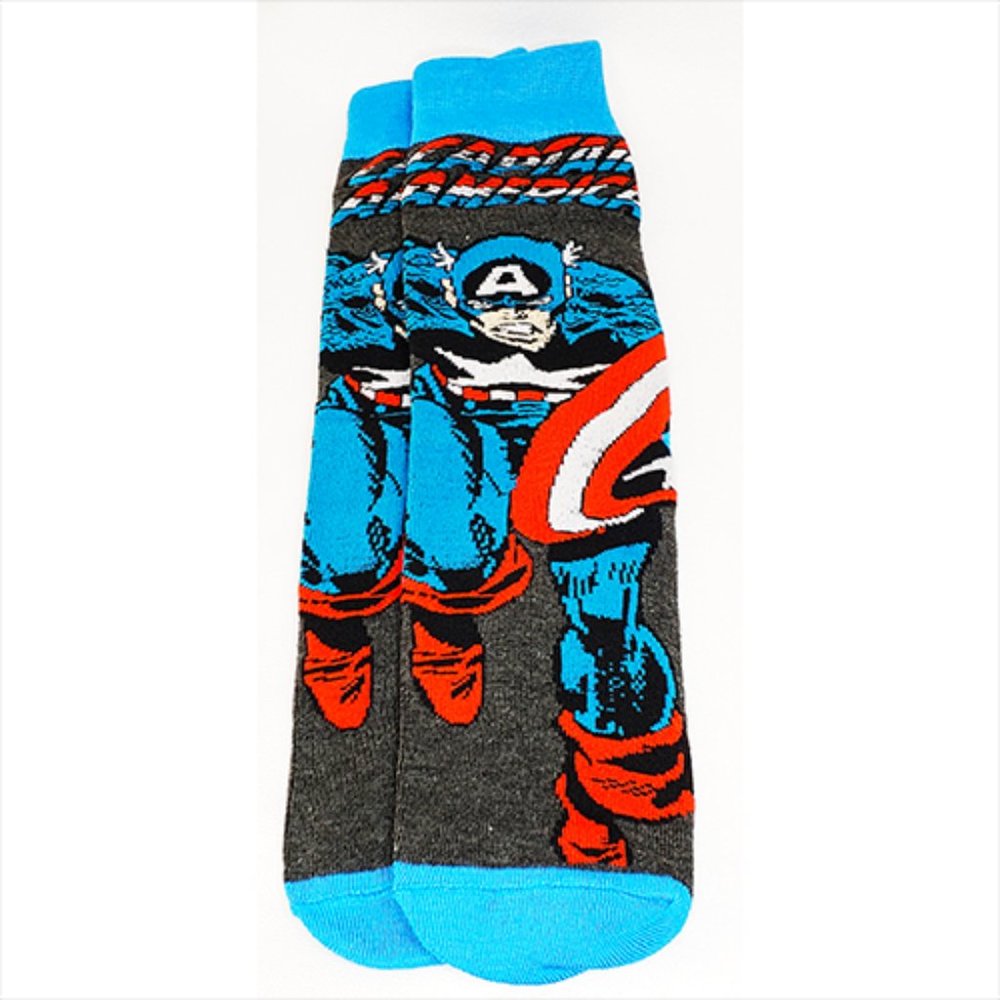 Disney Anime Socks Avengers Marvel Cartoon Figure , Capt. America - New WOT